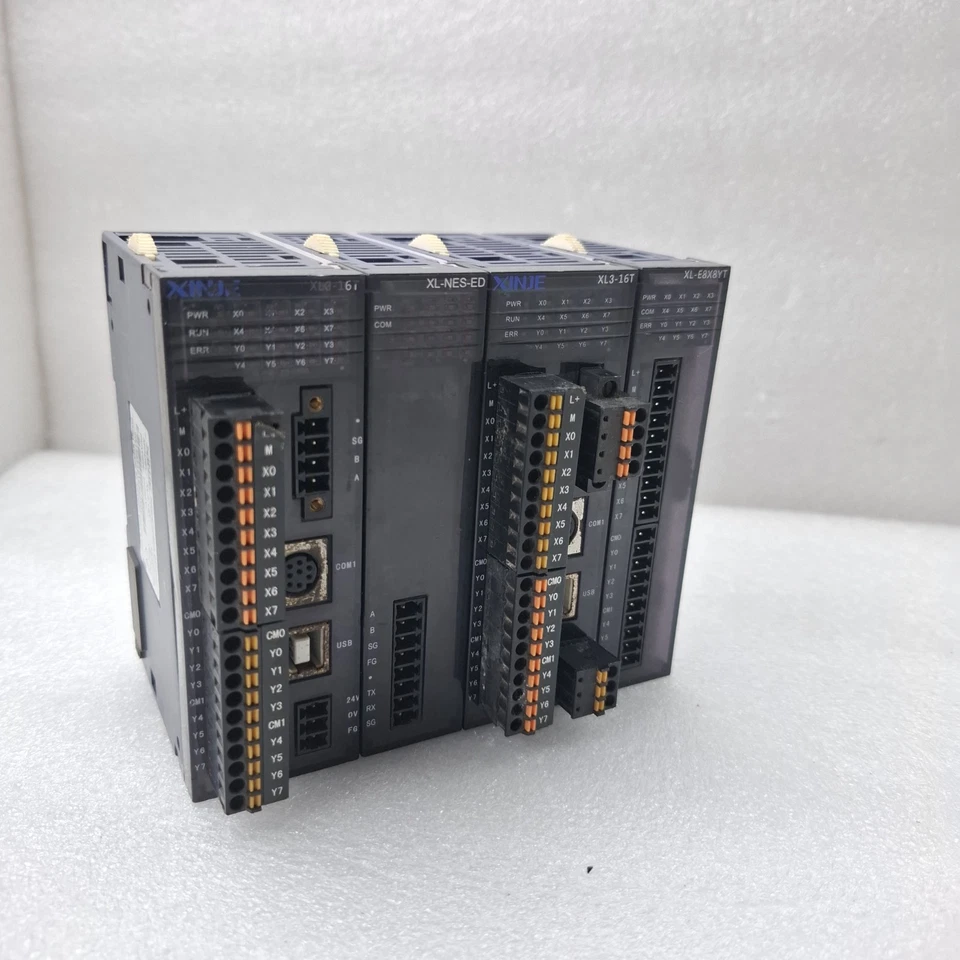 XINJE XL3-16T + XL-NES-ED + XL3-16T + XL-E8X8YT PLC SET (USED CONDITION)